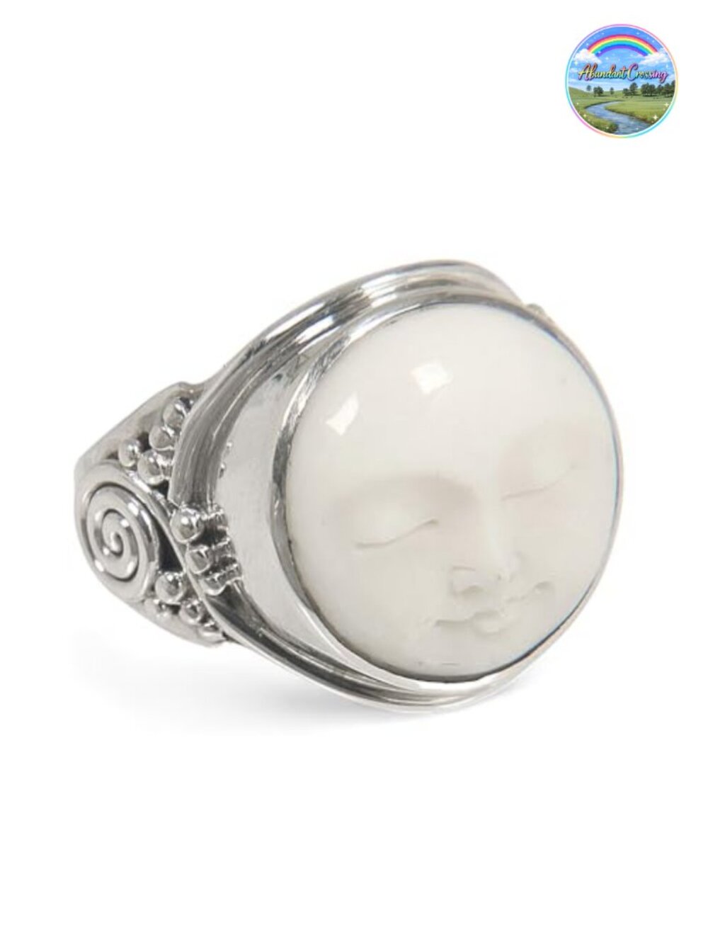 Handmade Artisan Cow Bone Sterling Silver Ring Statement Cocktail
